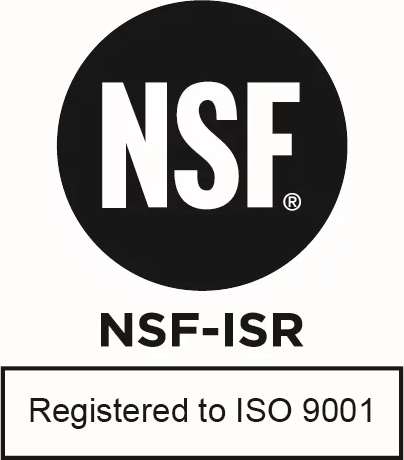 NSF-ISR Registered to ISO 9001 NSF-ISR Registered to ISO 9001